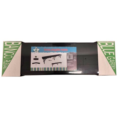 Banco plegable de resina, gris antracita, de 180x29x43 cm, EURASPA