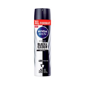 NIVEA Men original black & white invisible Desodorante spray para hombre con fórmula de secado rápido 250 ml.