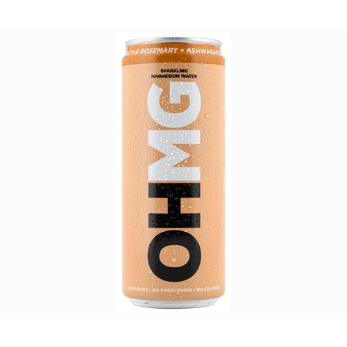 OHMG Agua con gas magnesio, melecotón, romero y ashwag 250 ml.