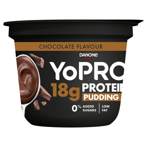 YOPRO Pudding de chocolate con alto contenido en proteinas y bajo en grasas de Danone 180 g.