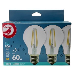 Pack De 3 Bombillas LED A60 6W E27 2700K Luz Blanca Cálida - Firstlight