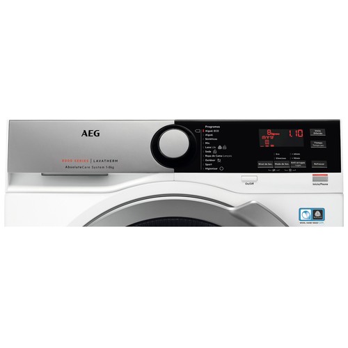 Secadora por condensación con bomba de calor AEG T8DEE865, capacidad de secado: 8KG, H: 85cm, A: 59,6cm, F: 66,3cm.