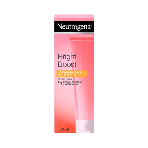 NEUTRÓGENA Bright boost Fluido (crema) facial hidratante con FPS 30 (medio) para todo tipo de pieles 50 ml.