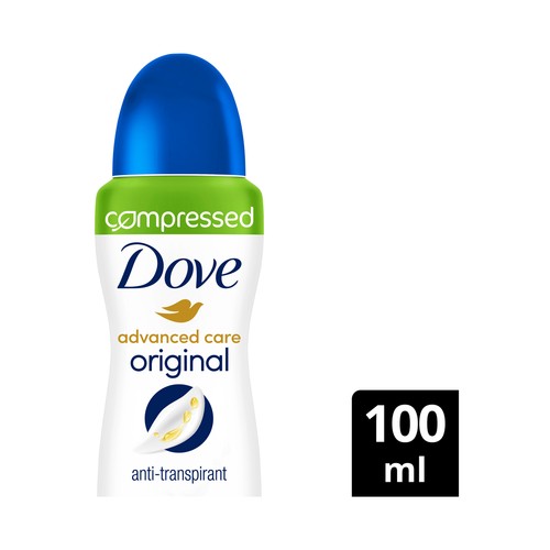 DOVE Desodorante en spray para mujer, sin alcohol y con 1/4 de crema hidratante DOVE Original advanced care 150 ml.