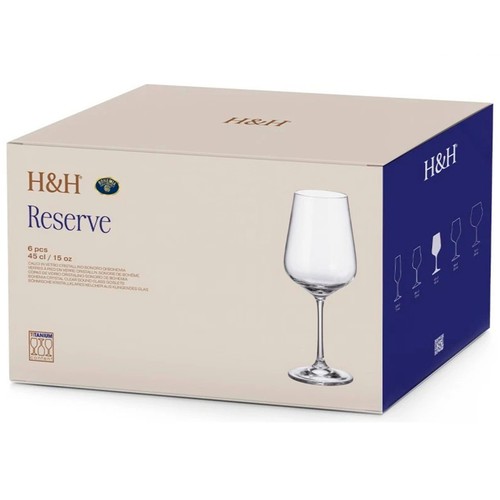 Set de 6 copas de cristal 45cl para Vino Bohemia, RESERVE