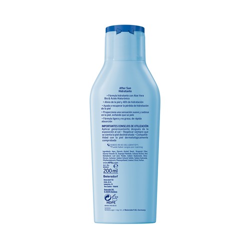 NIVEA Sun Loción after sun con acción hidratante, refrescante y calmante 200 ml.