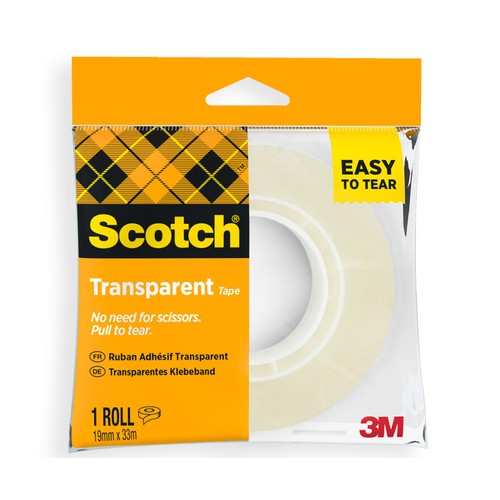 Cinta adhesiva 19mm x 33m transparente. SCOTCH