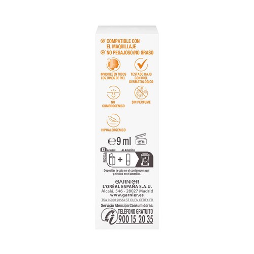 DELIAL Super uv de Garnier Protector solar facial en stick con FPS 50+ (muy alto).
