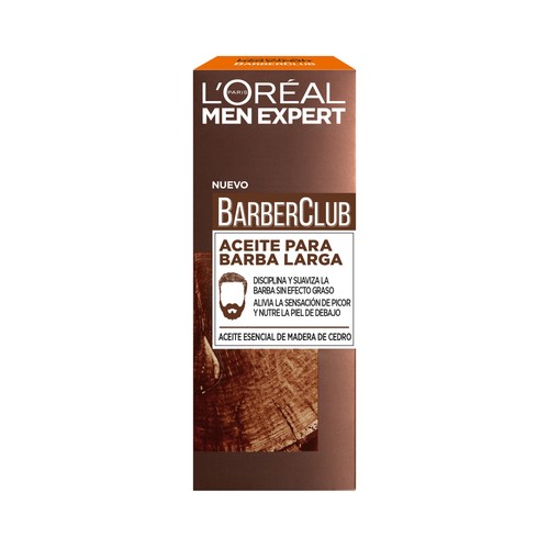 L"ORÉAL Men expert barber club Aceite para cuidar la barba larga 30 ml.