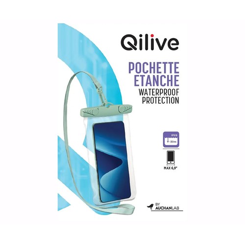 Funda impermeable universal para móvil QILIVE, color verde