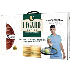 De El Pozo Maletín con 15 sobres (50 g.) de paleta de cebo ibérica (50% raza ibérica), cortada en lonchas 750 g.