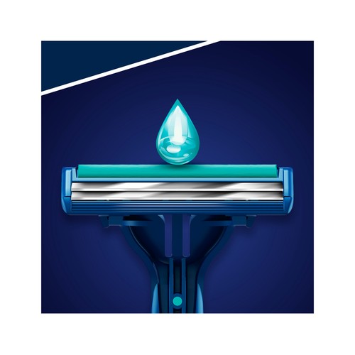 GILLETTE Maquinilla de afeitar desechable, con cabezal pivotante de doble hoja GILLETTE Blue II plus slalom 10 uds
