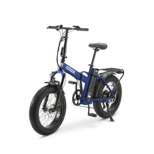 Bicicleta eléctrica plegable NILOX X8 Pro, color azul, 250W, ruedas 20", autonomía 70Km.