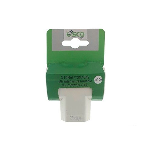 ADAPTADOR 3 Tomas planas 10A Color: Blanco. OSCA CONNECT.
