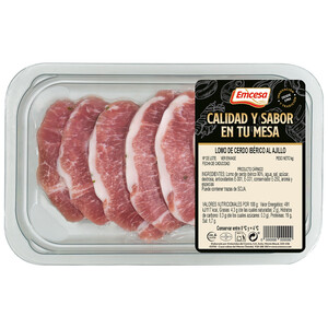 Imagen de EMCESA Filetes de lomo de cerdo ibérico al ajillo 200 g.