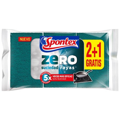 SPONTEX Estropajos no rayan zERO SUCIEDAD spontex 2 + 1 UDS.