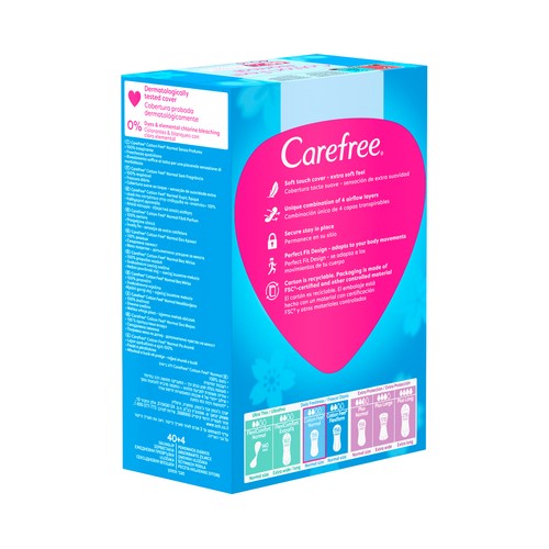 CAREFREE Cotton feel Protege slip transpirables sin fragancia 40 uds.