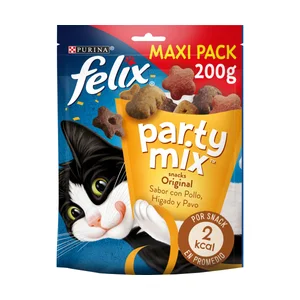FELIX Snacks gatos sabor pollo, hígado y pavo PURINA FÉLIX Party Mix 200 g.