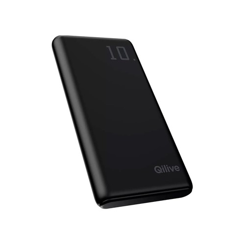 Batería externa QILIVE Powerbank 10000, 600177281 color negro.
