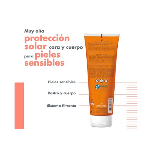 THERMALE AVÉNE Leche solar protectora con FPS 50+, para pieles sensibles 250 ml.