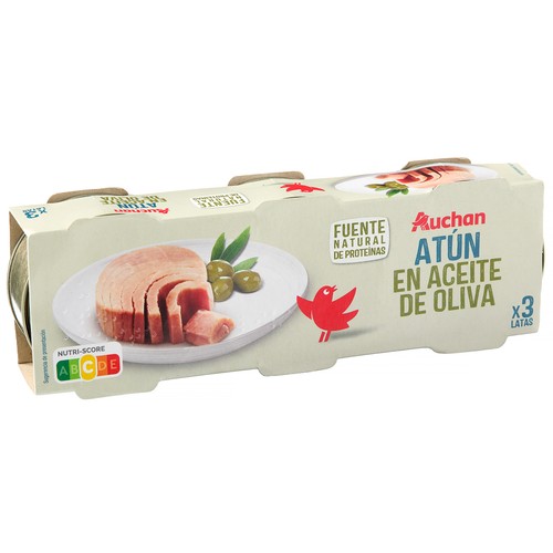 Atún en aceite de oliva PRODUCTO ALCAMPO pack 3 uds. x 52 g.