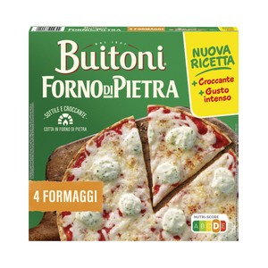 Imagen de BUITONI Forno di pietra Pizza 4 quesos (Emmental, Mozarella, curado y azul), con masa fina y crujiente 350 g.