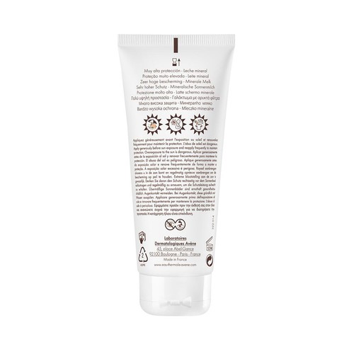 THERMALE AVÉNE Leche mineral protectora con FPS 50+ (muy lato), para pieles sensibles 100 ml.