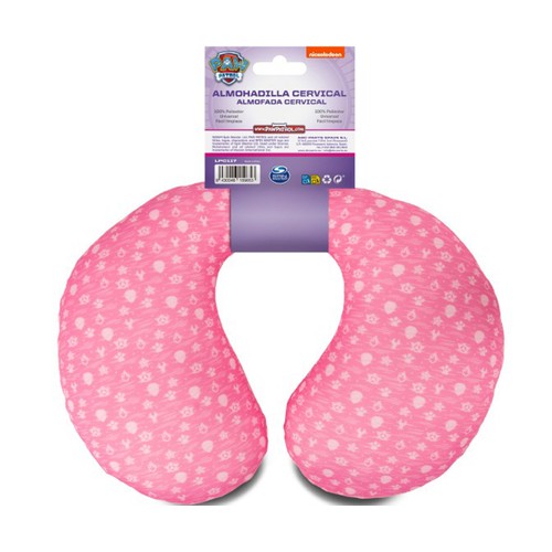 Almohadilla cervical de color rosa PATRULLA CANINA.