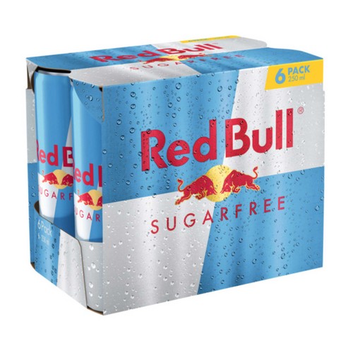 RED BULL Bebida energética sugar free pack de 6 x 250 ml.