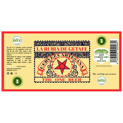 THE ONE Cerveza artesana La Rubia de Getafe 33 cl.