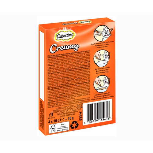 CATISFACTIONS Snacks de gato pollo 4 x 10 gr.