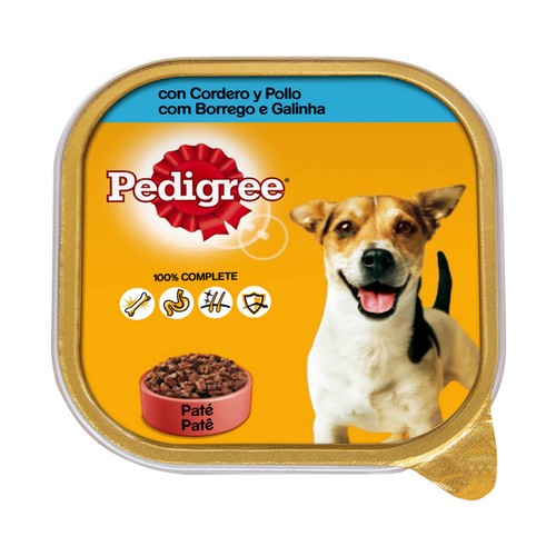 PEDIGREE Comida para perro adulto a base de paté de cordero y pollo 300 gr,