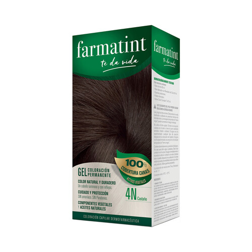 Tinte de color castaño y número 4 N FARMATINT.
