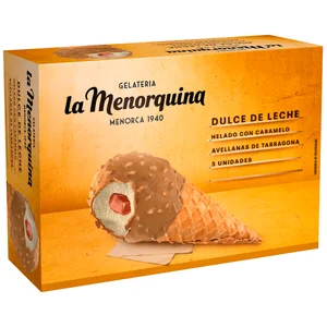 LA MENORQUINA Cono con alma de dulce de leche 255 g.
