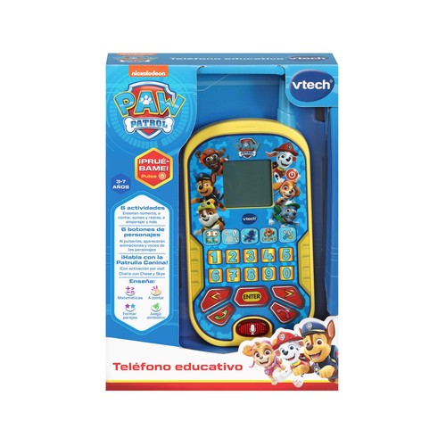 Teléfono educativo de la Patrulla Canina Juguete interactivo para niños +3 años VTech. Edad recomendada desde 3-7 años