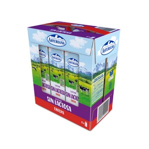 Imagen de CENTRAL LECHERA ASTURIANA Leche de vaca entera sin lactosa 6 x 1 l.