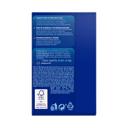 TAMPAX Tampones super con aplicador de cartón TAMPAX 40 uds.