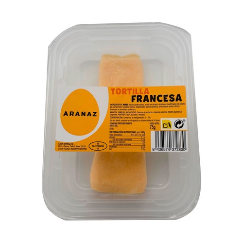 ARANAZ Tortilla francesa de patata fresca 75 g.