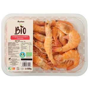 ALCAMPO CULTIVAMOS LO BUENO ECOLÓGICO Langostinos cocidos ecológicos 40/50. 500 g.