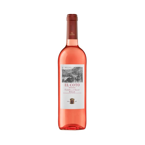 Vino rosado con denominación de origen calificada Rioja EL COTO botella de 75 cl.