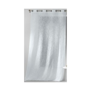 Imagen de Cortina visillo efecto lino color blanco con ollaos, 100% poliéster, 140x280cm. TEXTIL HOGAR.