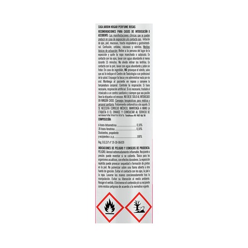CASA JARDÍN Insecticida aerosol con olor a rosas 600 ml.