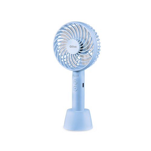 Ventilador de mano QILIVE Q.6746, 4W, 3 velocidades, color azul