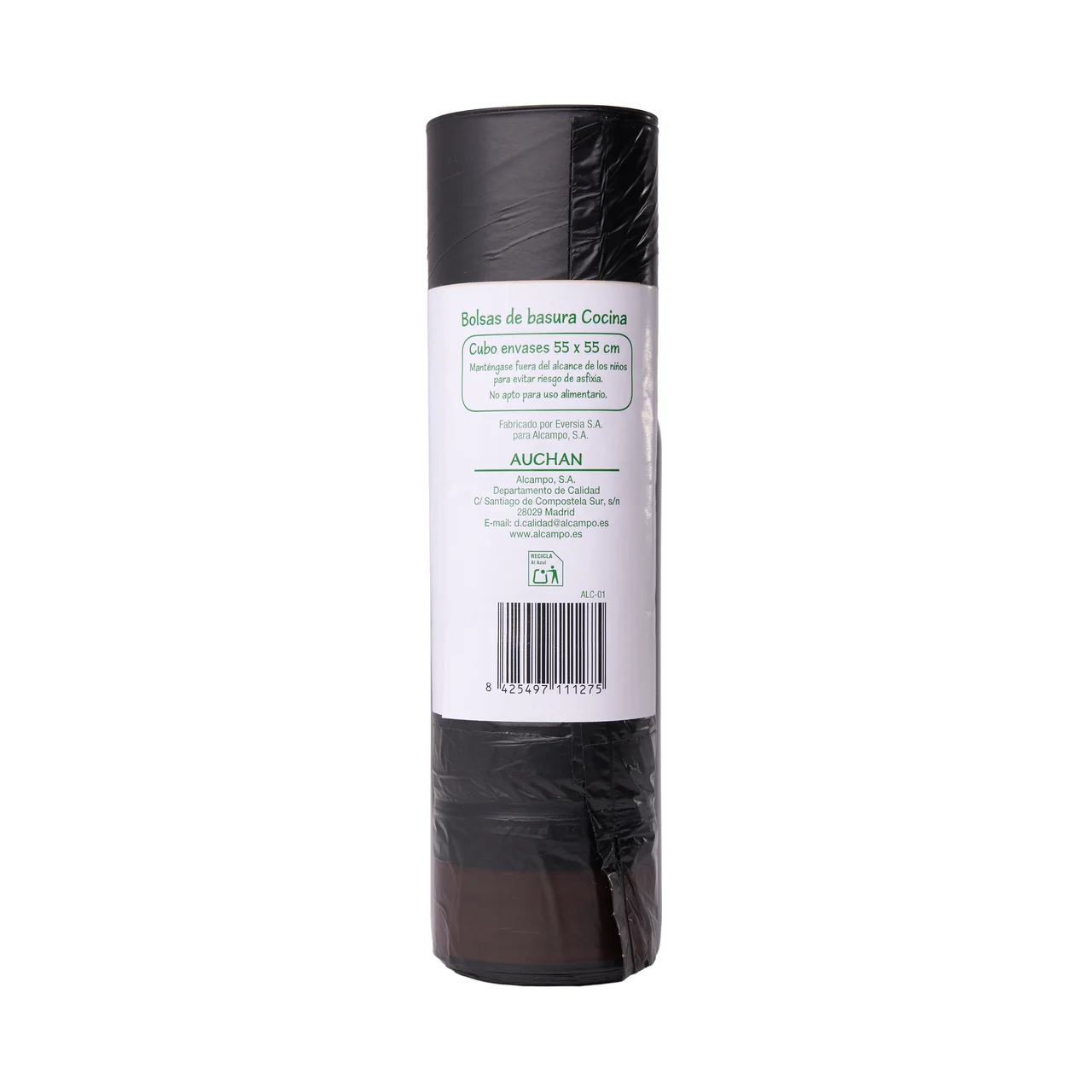 PRODUCTO ECONÓMICO ALCAMPO Bolsas de basura negra con autocierre capacidad 30 l 25 uds.
