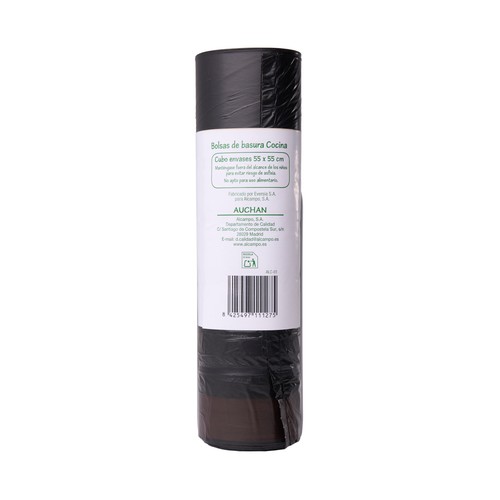PRODUCTO ECONÓMICO ALCAMPO Bolsas de basura negra con autocierre capacidad 30 l 25 uds.