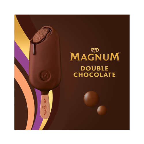 MAGNUM Helado de chocolate con una capa de chocolate recubierto de chocolate con leche MAGNUM Double 3 x 85 ml.