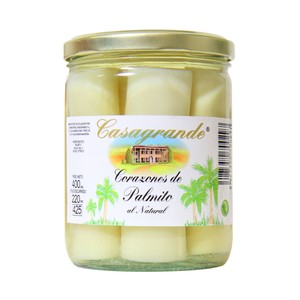 Imagen de CASAGRANDE Corazones de palmito enteros al natural frasco de 220 g.
