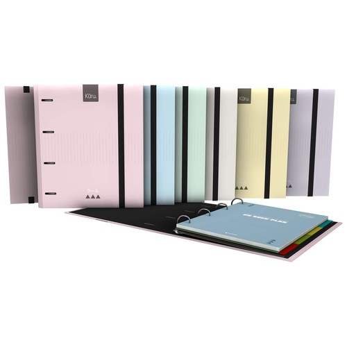 Carpeta de anillas con folios A4 Carpebook 4D35 Kuru4, modelos surtidos. GRAFOPLÁS
