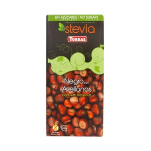 Chocolate negro con avellanas sin azúcares añaddos 125 g.