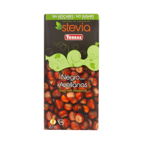 TORRAS Chocolate negro con avellanas sin azúcares añaddos 125 g.